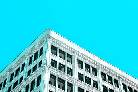 Building with a perfect blue sky, architecture, built Structure HD wallpaper