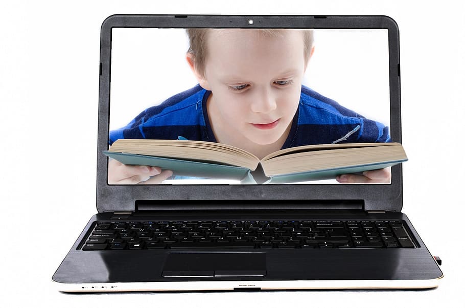black laptop computer, screen, front, open, white, monitor HD wallpaper