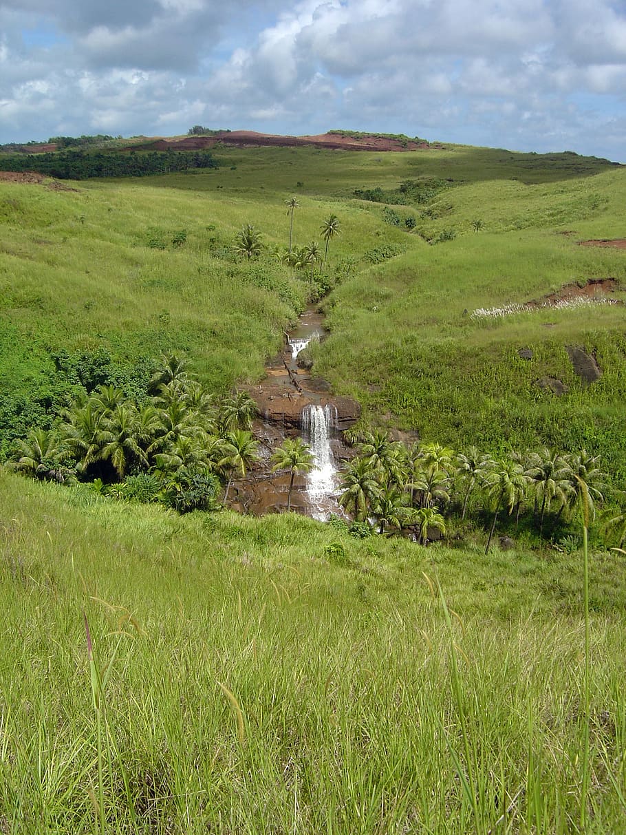 Mountain Stream in Guam Highlands, grass, green, landscape, landscapes HD wallpaper