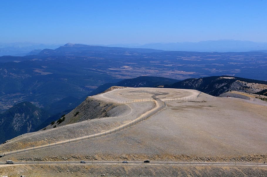 Mont Ventoux, Mountain, Sky, Blue, Blue, Sun, wind, cloud, blue sky HD wallpaper