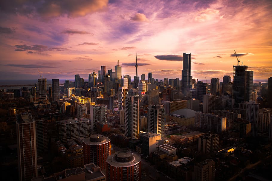 aerial photo of high rise building, areal photography of building HD wallpaper