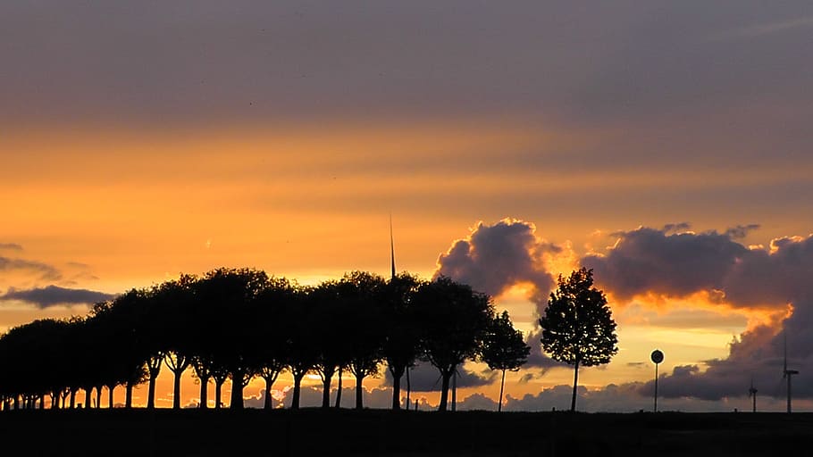 evening, sunset, landscapes, twilight, abendstimmung, mood HD wallpaper