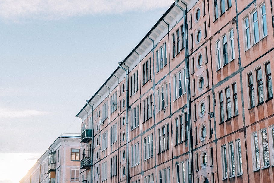 low angle photography of brown building, architecture, structure HD wallpaper