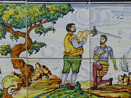 tile, ceramic, pottery, spain, castile, la mancha, image, azuleijo HD wallpaper