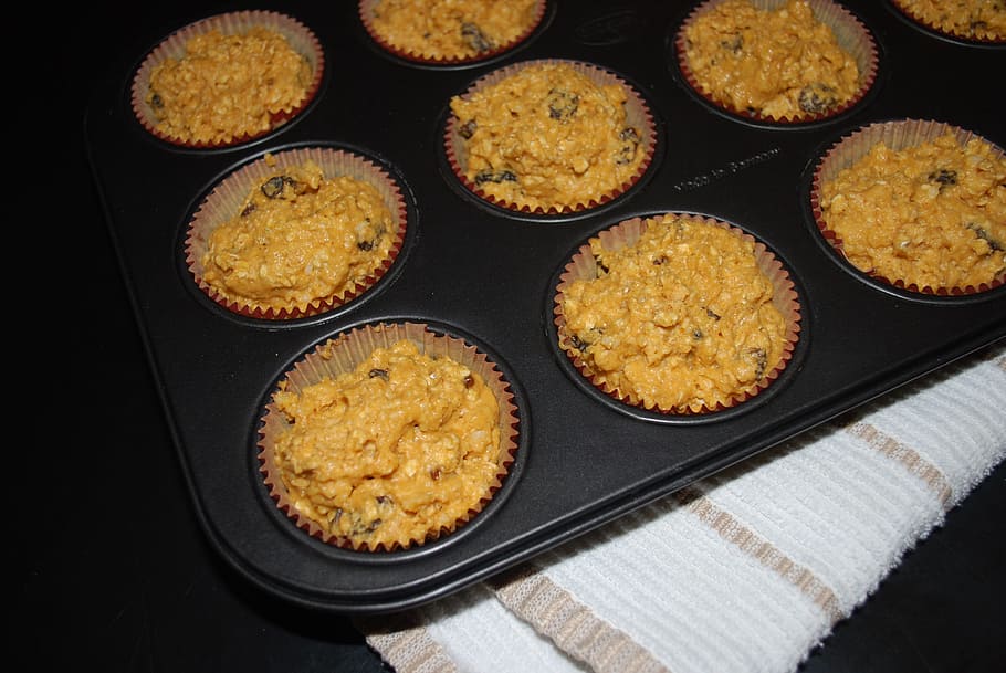 Muffins, Pumpkin, Baking, food and drink, indoors, baking sheet HD wallpaper