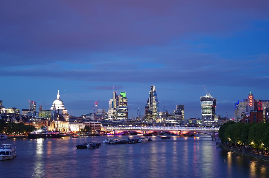 City Of London, London By Night, waterloo bridge, thames River, HD wallpaper