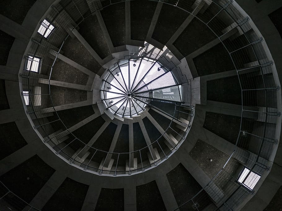 spiral staircase, building, japan, concrete, vortex, steps and staircases HD wallpaper