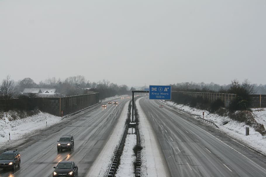 highway, winter, cold, snow, ice, smoothness, autos, traffic HD wallpaper