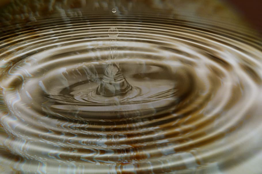 water drop photography, water ripple, computer graphic, artwork HD wallpaper