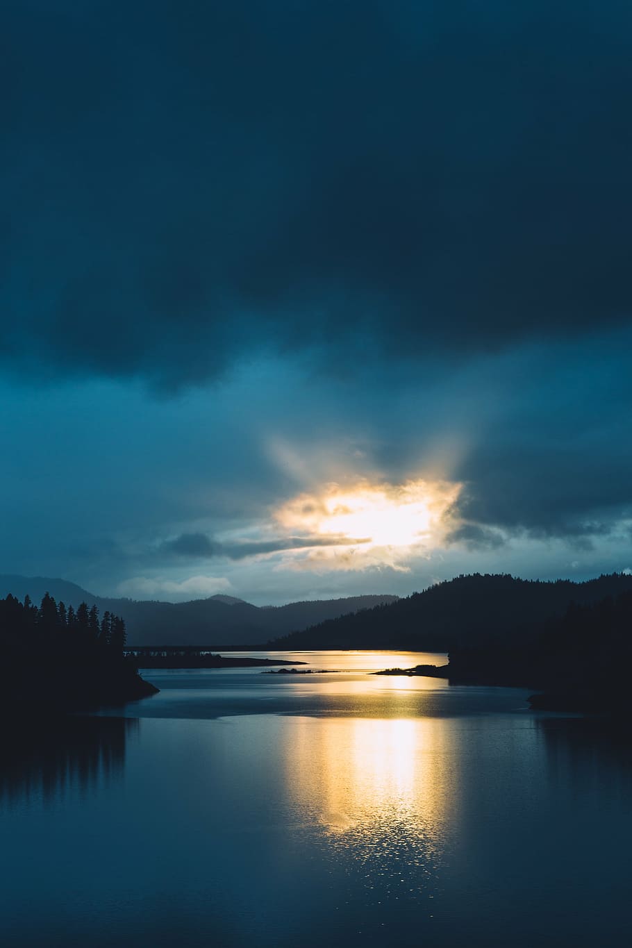 1950s, cloudy, dawn, dusk, landscape, mountains, outdoors, reflection HD wallpaper