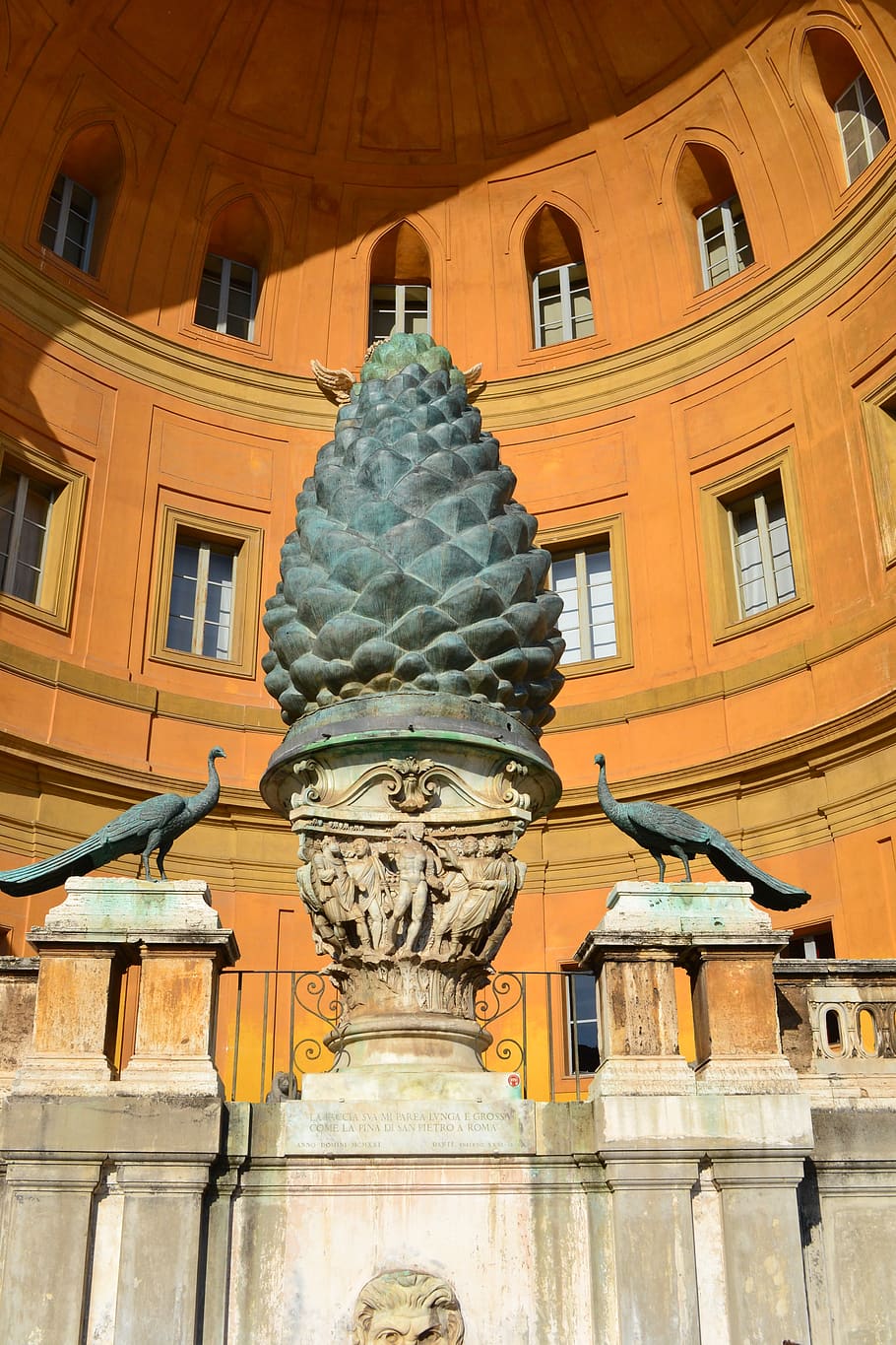 pinecone, vatican, italy, rome, peacock, the vatican museums