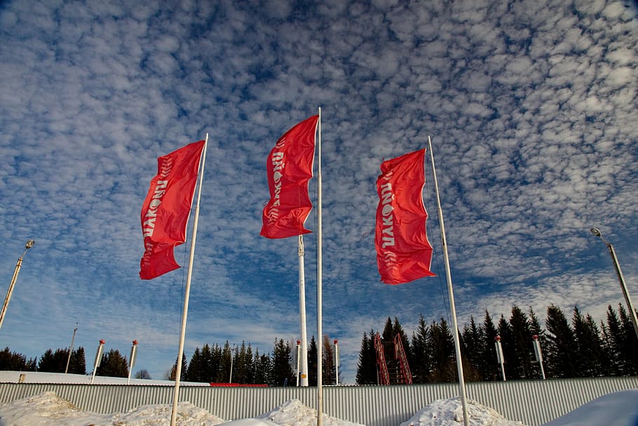 oil, flag, lukoil, sky, patriotism, nature, red, cloud - sky HD wallpaper
