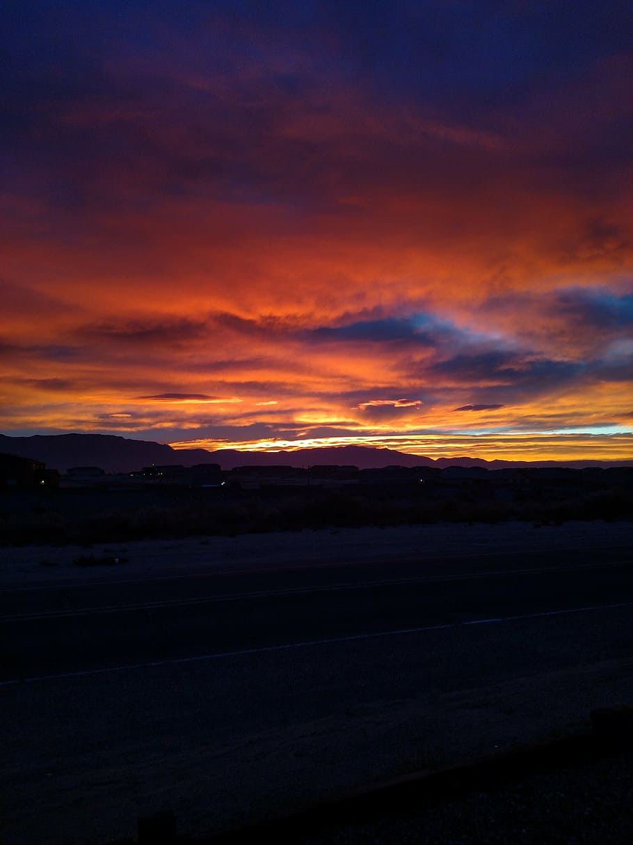 sunset, red, orange, violet, new mexico, nature, dusk, cloud - sky HD wallpaper