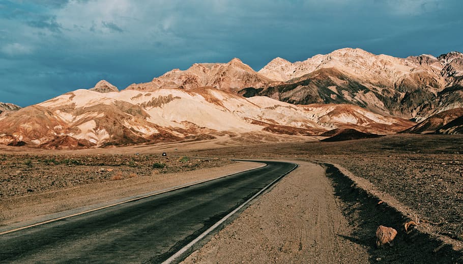 nature, landscape, mountain, clouds, sky, road, travel, adventure HD wallpaper
