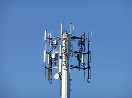 cellular tower, sky, blue, clear sky, station, technology, network HD wallpaper