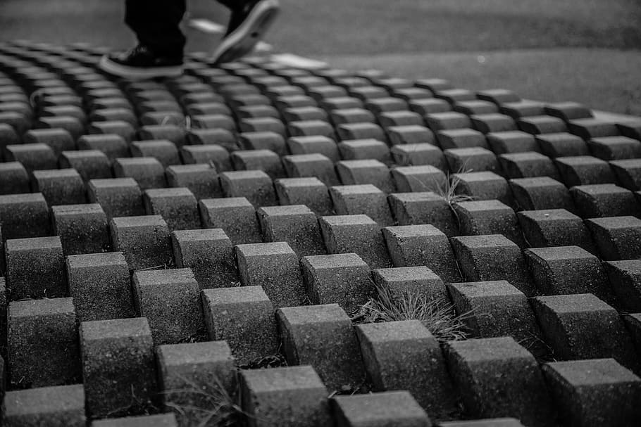 cobblestone, shoes, walking, pavement, texture, pattern, low section HD wallpaper