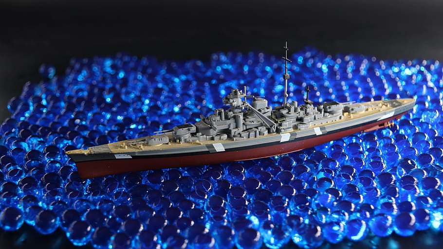 warship, ship model, blue, selective focus, indoors, no people HD wallpaper