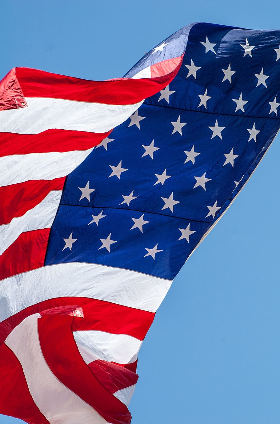 USA flag waving at daytime, american flag, american flag waving, HD wallpaper