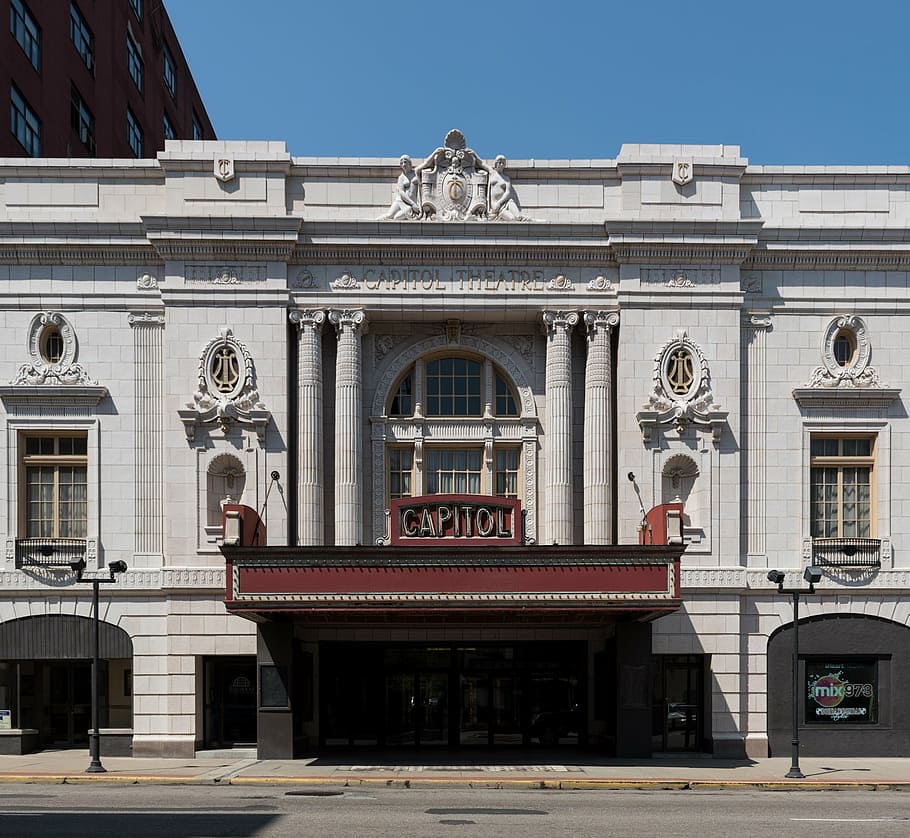 capitol theatre, theater, music hall, building, structure, city, HD wallpaper