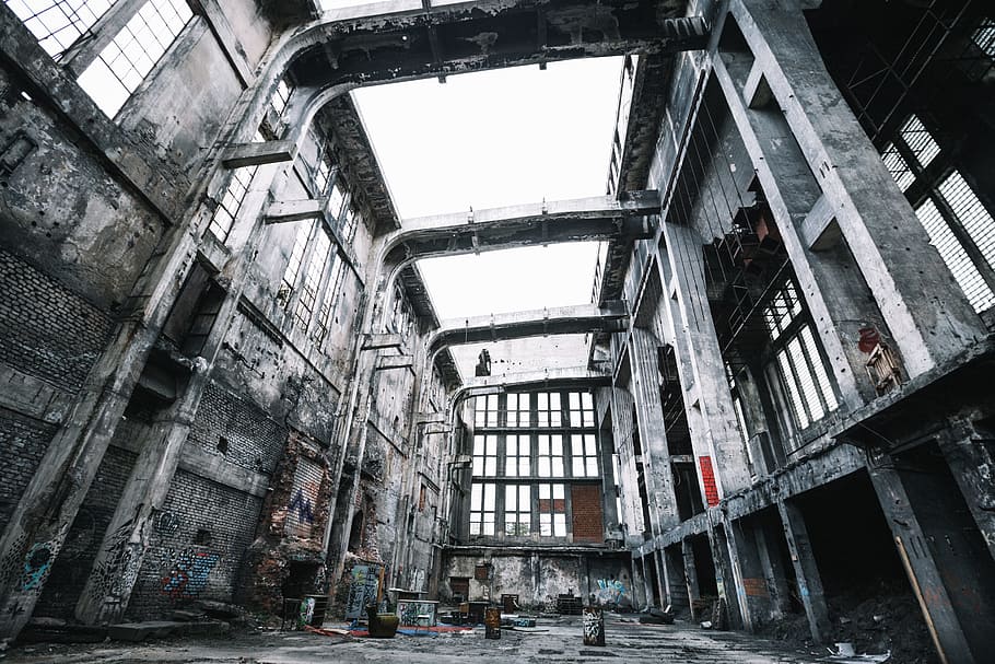 gray concrete building, abandoned, structure, wreck, architecture HD wallpaper