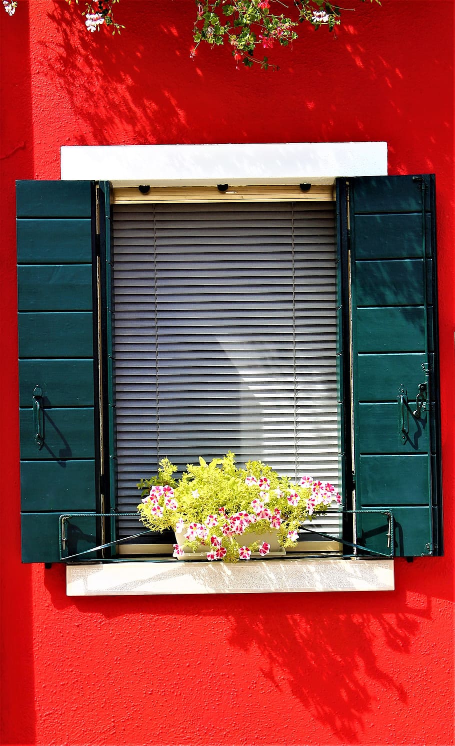 window, venice, burano, italy, colorful, picturesquely, shutters