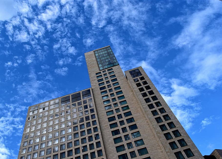 skyscraper, clouds, architecture, building exterior, built structure HD wallpaper