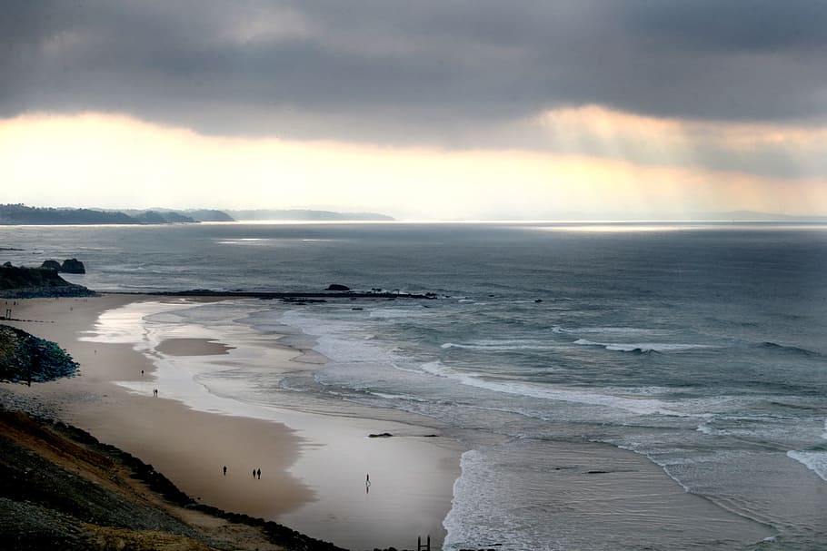 Ocean, Sea, Sea, Beach, Basque, Coast, basque coast, water HD wallpaper
