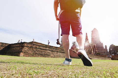 landscape, people, camera, grass, asia, backpack, Heritage, outdoors HD wallpaper