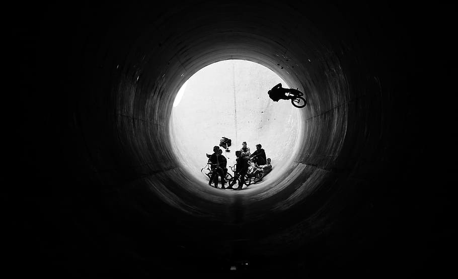person using bicycle, bmx, fullpipe, denver, bike, extreme, action, HD wallpaper