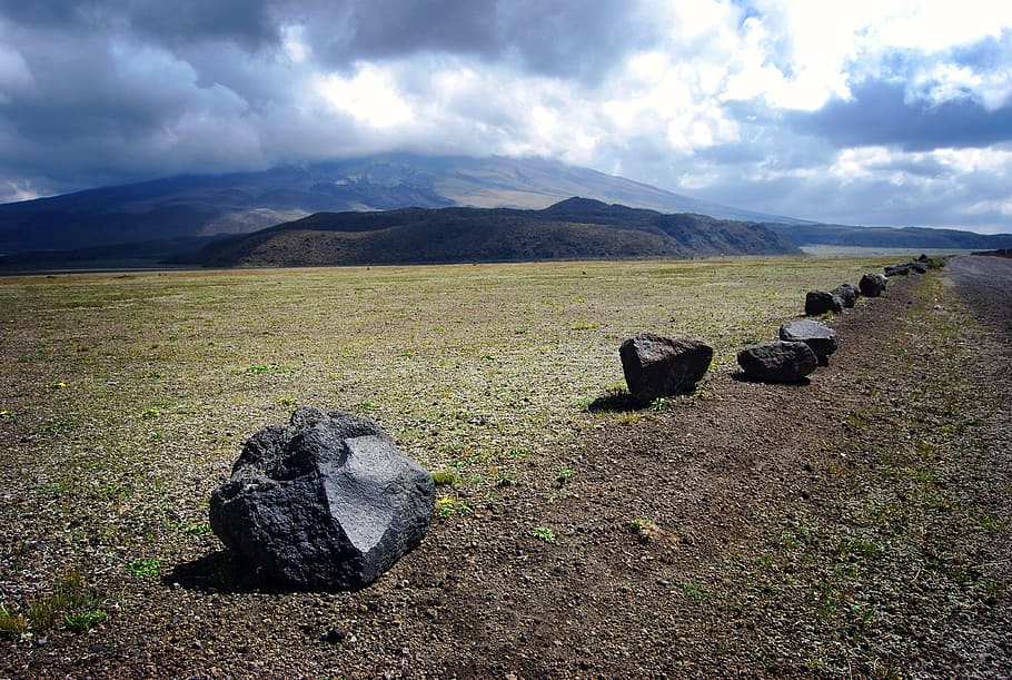 cotopaxi, mexico, volcano, barrier, stone, landscape, depth HD wallpaper