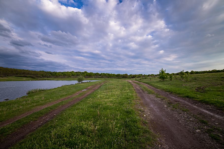 road, landscape, nature, sky, clouds, countryside, daylight, field HD wallpaper