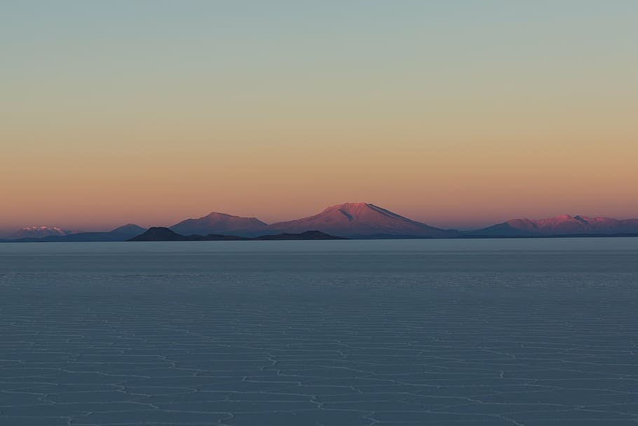 landscape photo of calm water, mountain, peak, summit, snow, view, HD wallpaper
