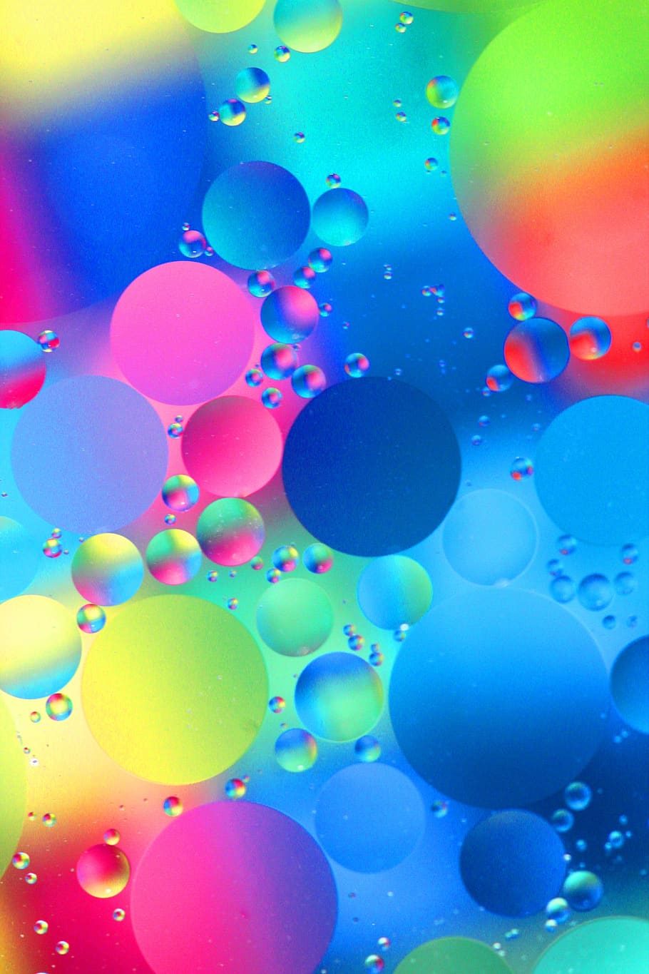 abstract, macro, reflections, patterns, neon, colorful, oil, HD wallpaper