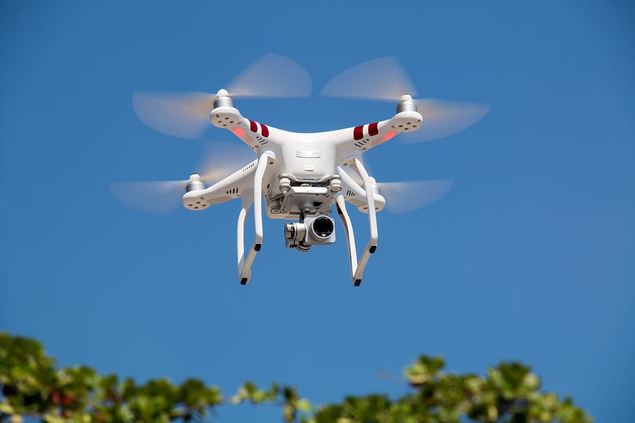 timelapse photography of white quadcopter, camera, drone, hd HD wallpaper