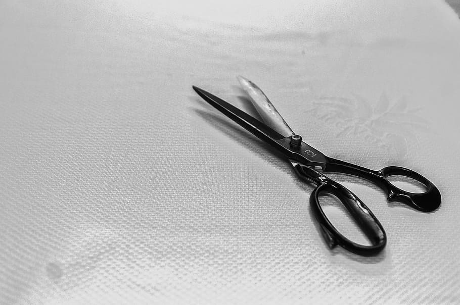 scissors, fabric, manufactures, production, no people, close-up, HD wallpaper