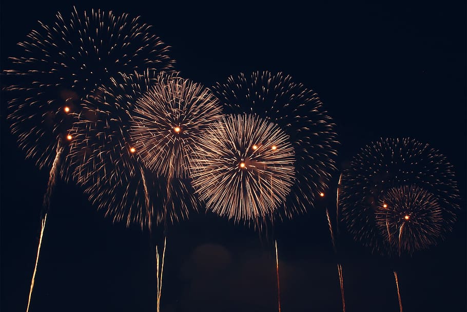 photo of fireworks during night, celebration, firework Display HD wallpaper