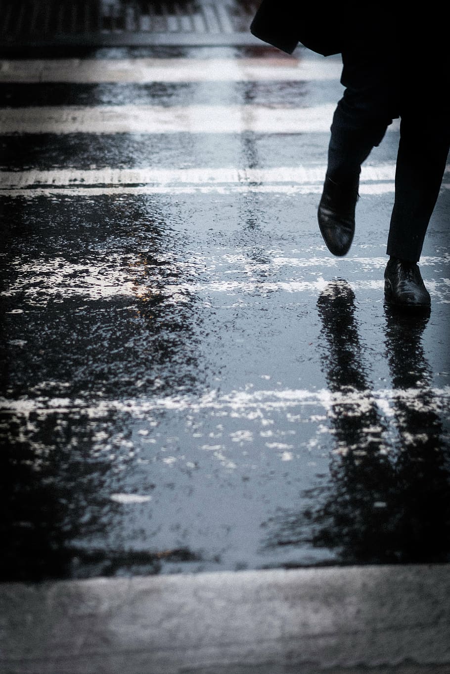 person walking on wet pedestrian lane, people, rain, road, street HD wallpaper