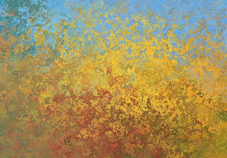 yellow and blue abstract painting, background, texture, pattern