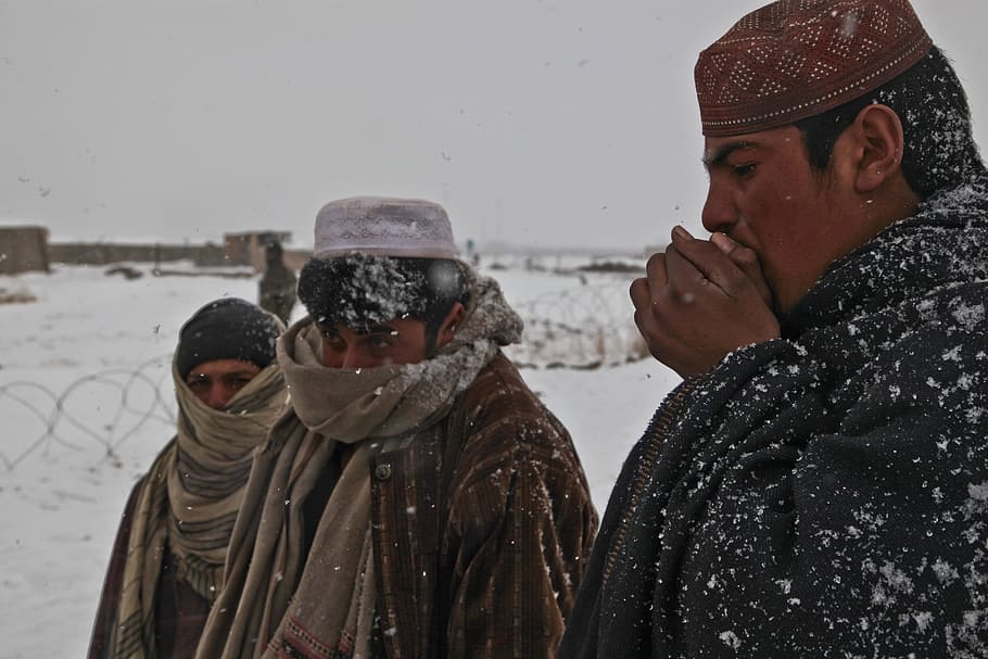 Afghani, People, Cold, Persons, Winter, frozen, snowfall, snowflakes