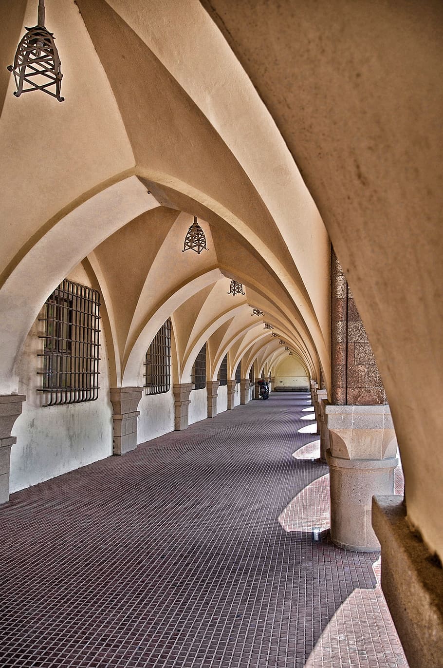 rhodes, greece, vaults, building, architecture, portico, walkway HD wallpaper
