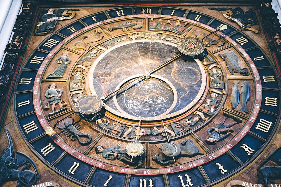 Astronomical clock, objects, other, time, astrology Sign, old HD wallpaper