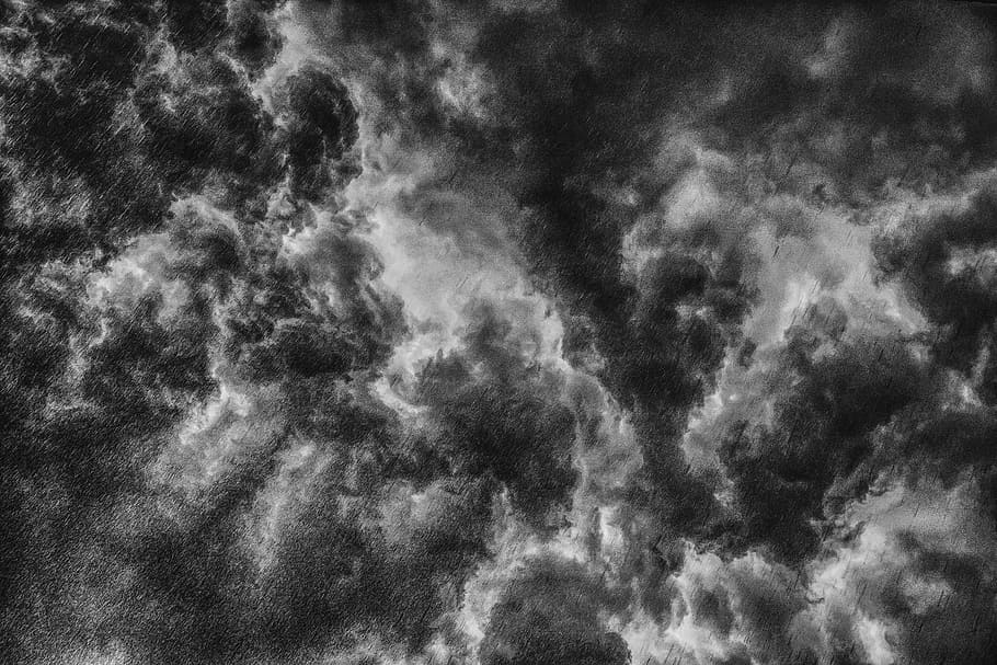Thunderstorm, storm clouds, sky, dark clouds, weather, forward, HD wallpaper
