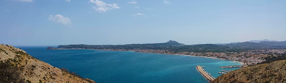 Spain, Landscape, Beach, Port, Holiday, panoramic, summer, sky HD wallpaper
