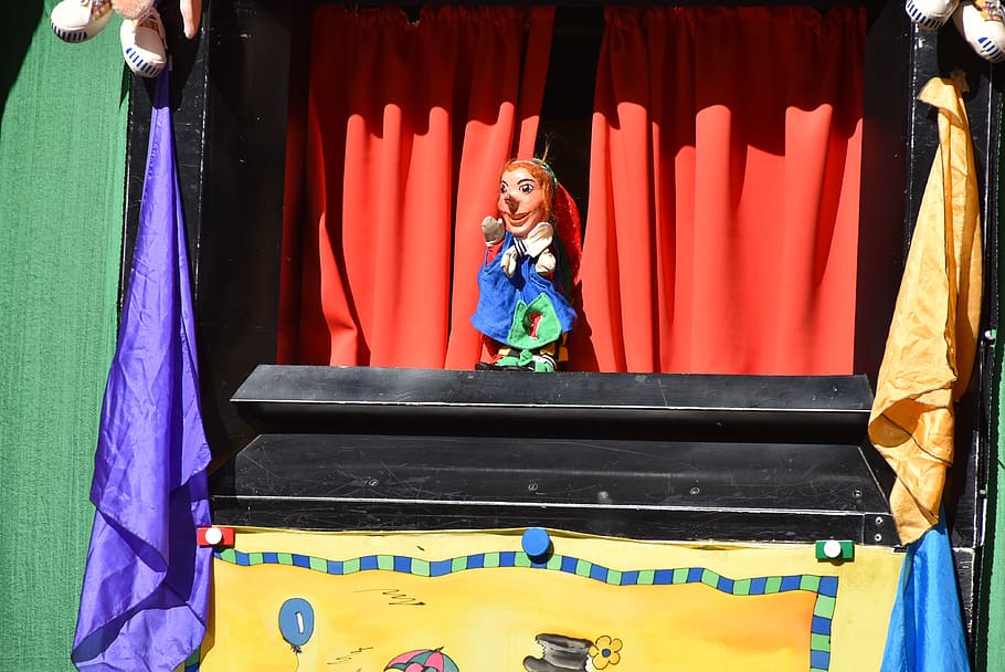 puppet-show, judy, version, one person, curtain, real people HD wallpaper