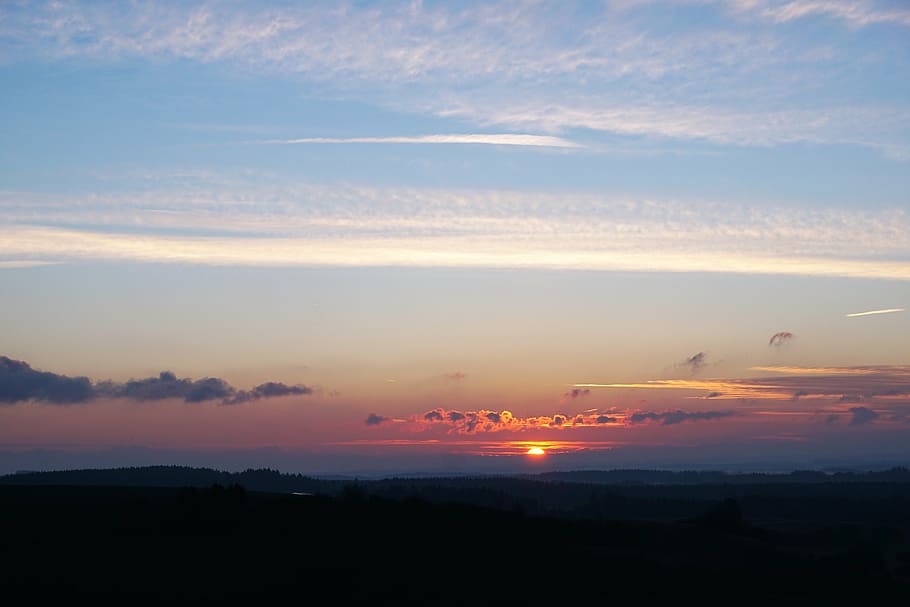 clouds during sunset, hegau, nature, sky, germany, liptingen emmingen, HD wallpaper