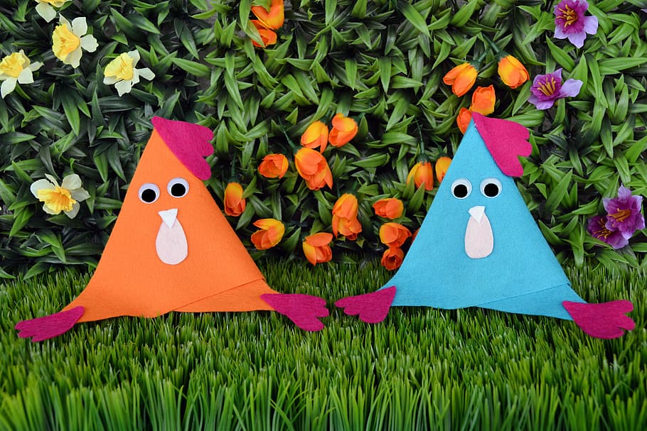 chickens, easter, decoration, funny, colorful, rush, happy easter HD wallpaper