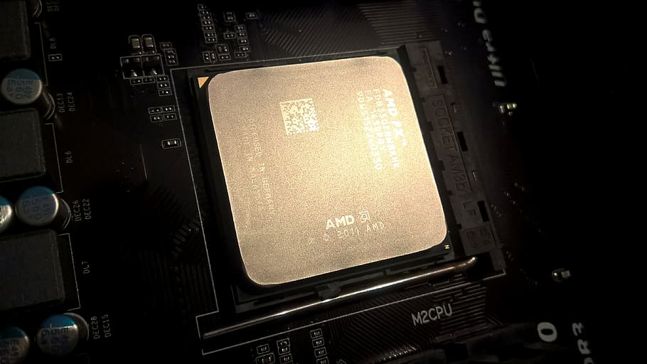 gray AMD computer processor, Pc, Computers, technology, illuminated HD wallpaper