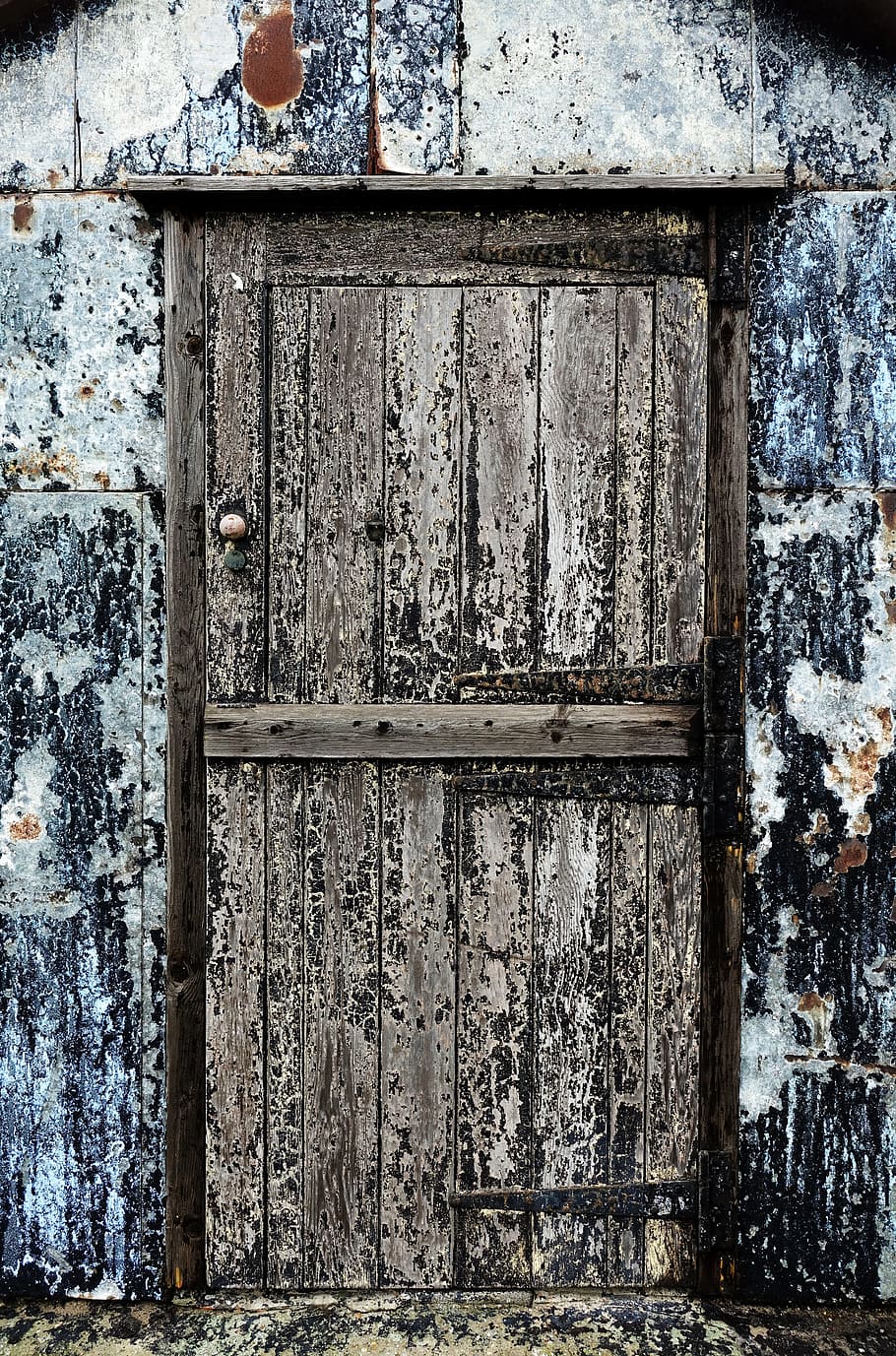 door, old, texture, patina, peeling, paint, worn, neglect, neglected, HD wallpaper
