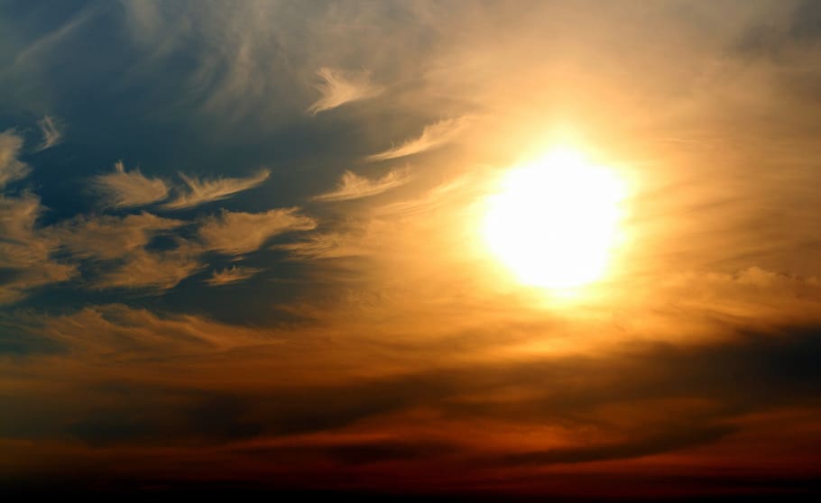 sun, sunset, sky, cloud, red, cloud - sky, beauty in nature HD wallpaper