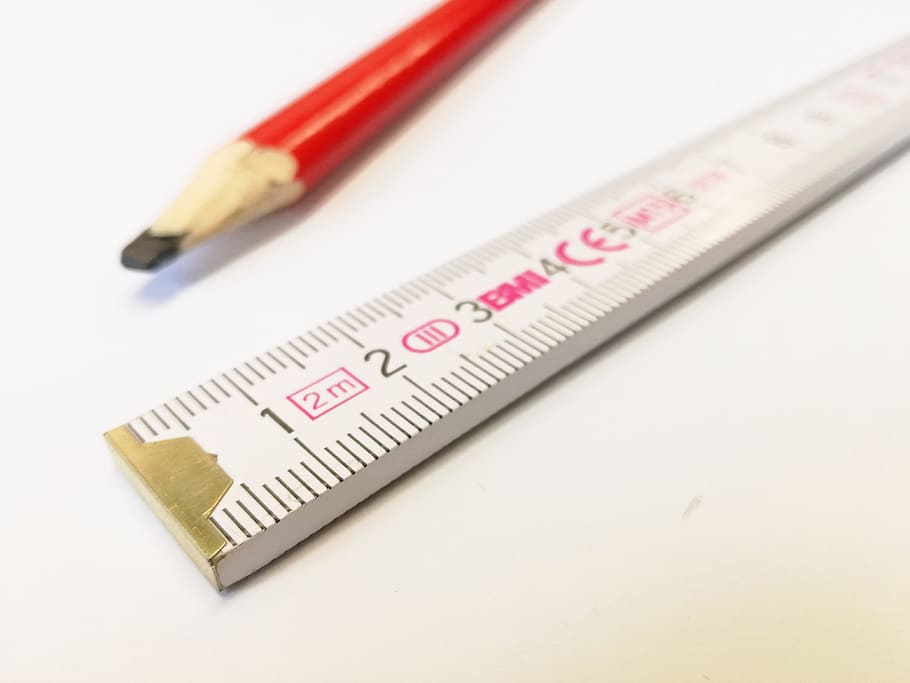 meterstab, tool, scale, pencil, craft, craftsmen, build, studio shot HD wallpaper